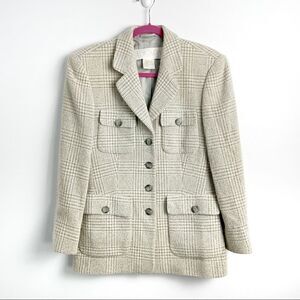 Escada Plaid Wool Blend Blazer
